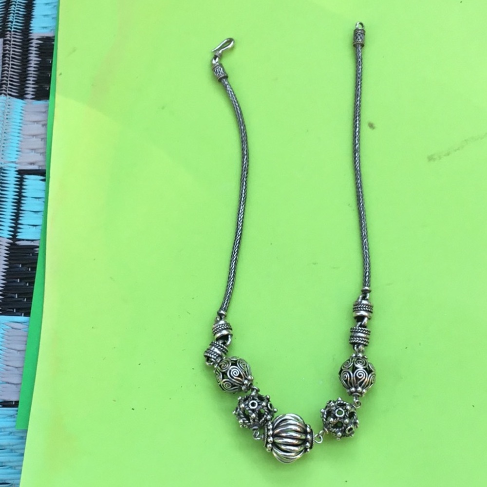 Vintage heavy sterling silver with ornate ball charms - Picture 12 of 12